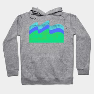 blue green water waves design Hoodie